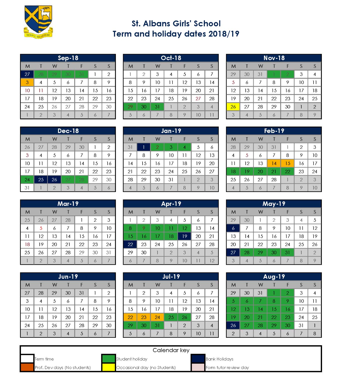 St Albans Girls' School - Term Dates