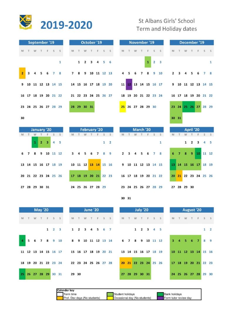 St Albans Girls' School - Term Dates