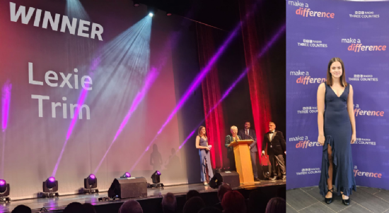 Lexie in Year 11 has been awarded the Young Hero Award at the Making a Difference Awards